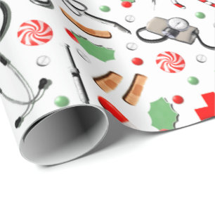 Arzt- oder Krankenschwester-Weihnachtsgeschenk-Ver Geschenkpapier