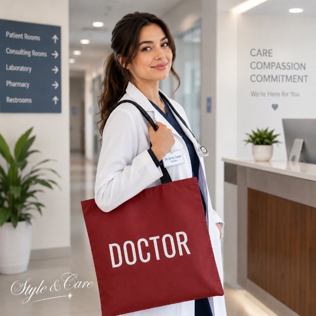 ARZT Text Statement anpassbar Weiß Tasche (DOCTOR Text Statement Customizable White Tote Bag)