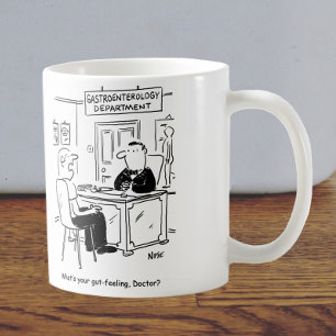 Arzt und Patient in der Arztpraxis - Bauchgefühl Kaffeetasse