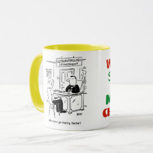Arzt und Patient in der Arztpraxis - Bauchgefühl Tasse
