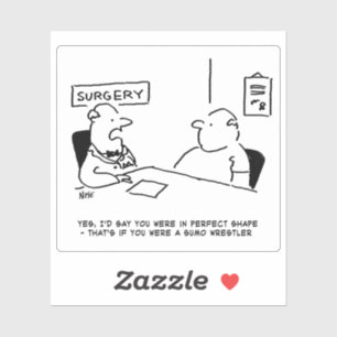 Arzt und Patient in Operation Cartoon. Aufkleber