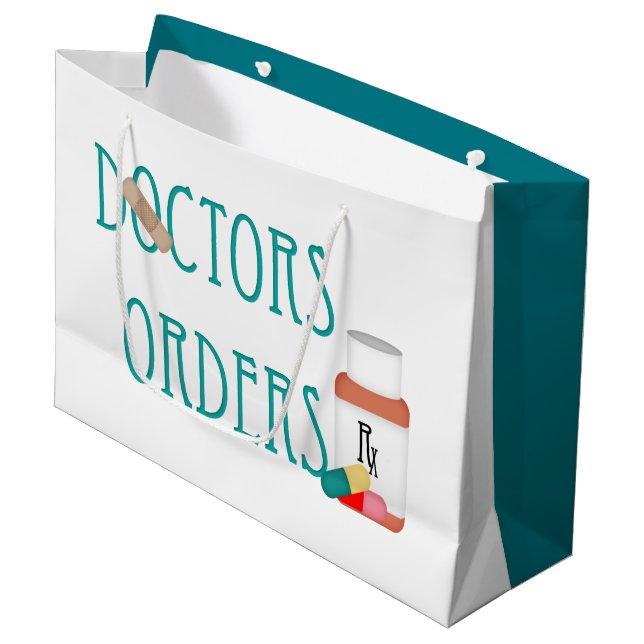 Ärzte bestellen große Geschenktasche Geschenktüte (Vorderseite Schrägansicht)