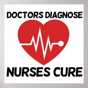 Ärzte diagnostizieren Krankenpflege Poster