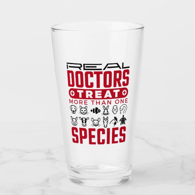 Ärzte Leckerei mehr als eine Tierart Tierarzt Glas (Vorderseite)