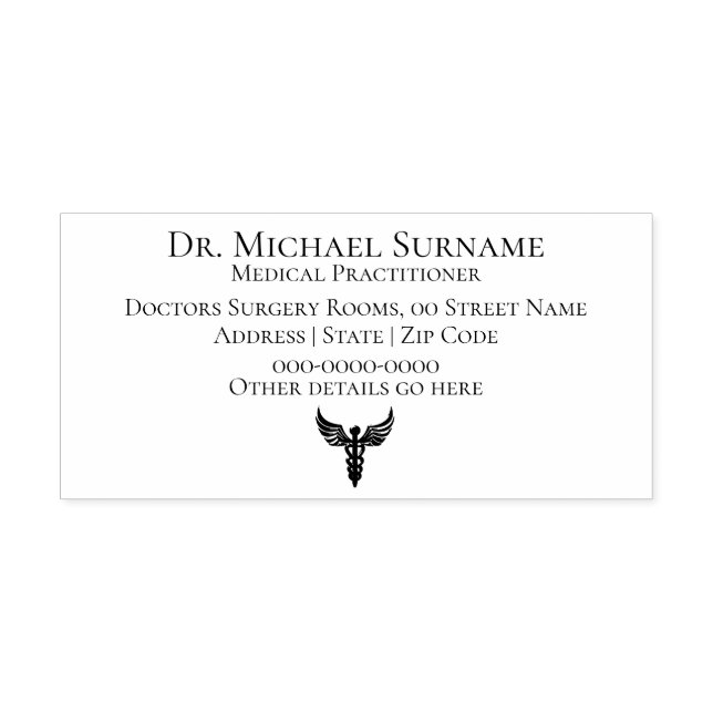 Ärzte Medizinische Fachkräfte DIY caduceus Tinte Permastempel (Design)