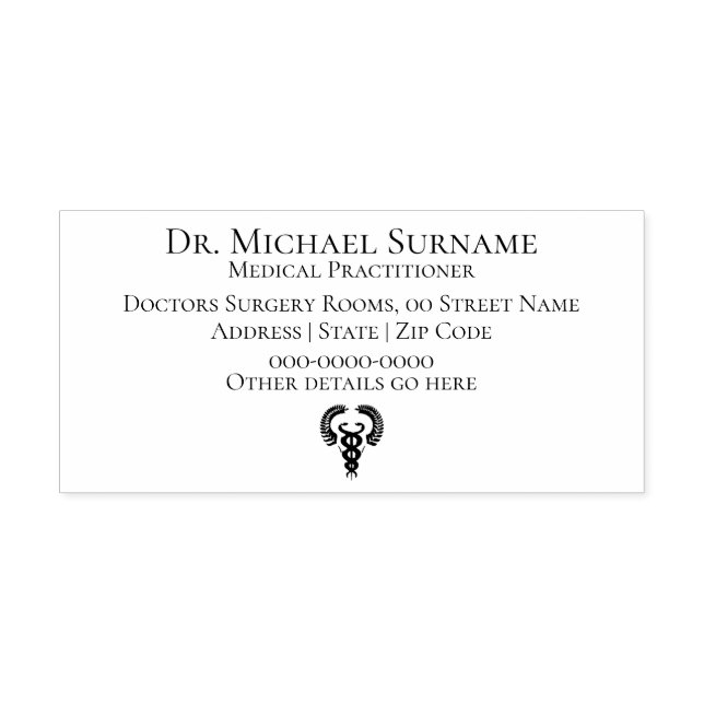 Ärzte und medizinische Fachkräfte DIY caduceus Permastempel (Design)