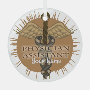 Ärzteassistent Caduceus Ornament Aus Glas