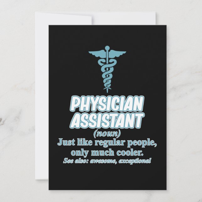 Ärzteassistent Definition PA Medizinstudenten Einladung (Vorderseite)