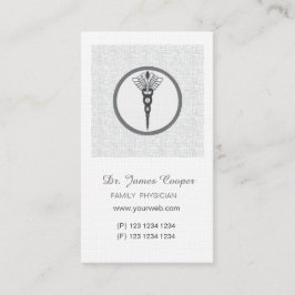 Arzternennung Grauer gezinkter Leinen Terminkarte