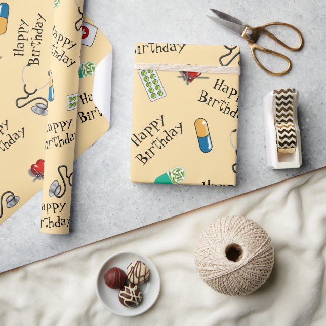 Arztgeburtstag Geschenkpapier (Basteln)