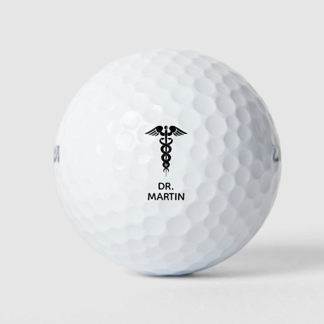 Ärztin Caduceus Custom Golfball (Vorderseite)