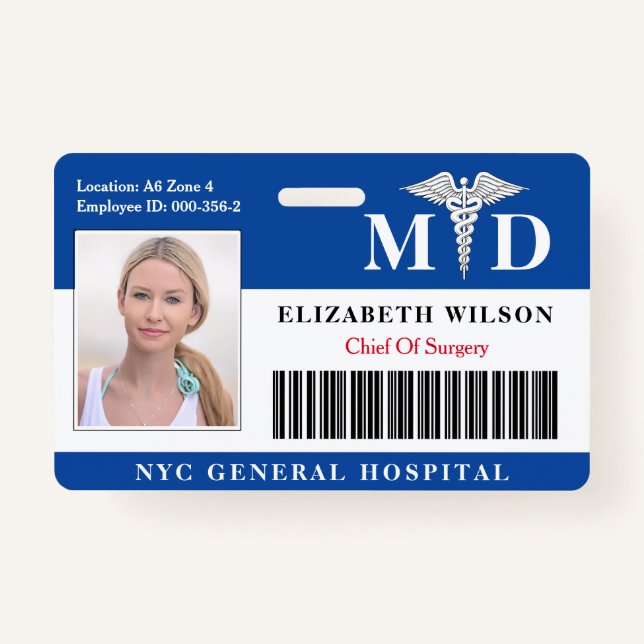 Ärztin| Foto-ID des Krankenhauses Medizinischer Mi Ausweis (Vorderseite)