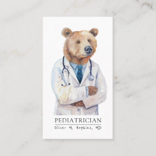 Ärztin für Wasserfarben Bear Medical Visitenkarte