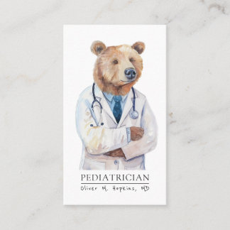 Ärztin für Wasserfarben Bear Medical Visitenkarte