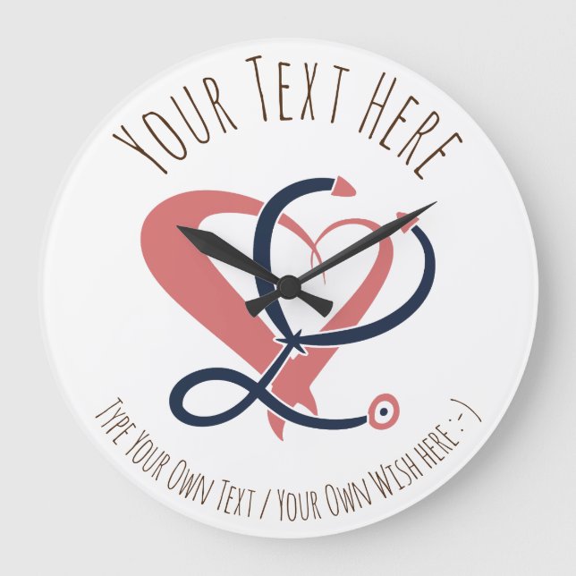 Ärztin, Krankenschwester, paramedizinisch, Geschen Große Wanduhr (Vorderseite)