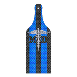 Ärztin MD Caduceus auf Carbon Fiber Style Schneidebrett