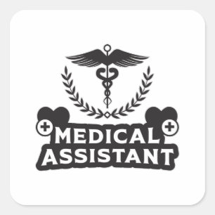Ärztliche Assistentin Doktor Krankenkrankenhaus Fu Quadratischer Aufkleber