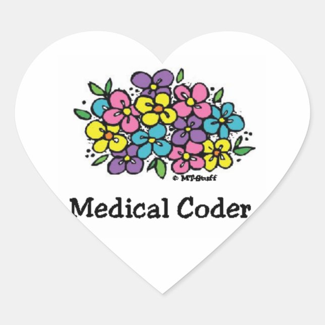 Ärztliche Coder Blooms2 Herz-Aufkleber (Vorderseite)