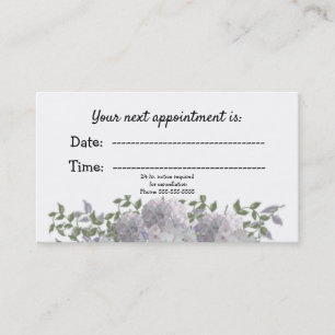 Ärztliche Ernennung von White Mauve Floral Terminkarte
