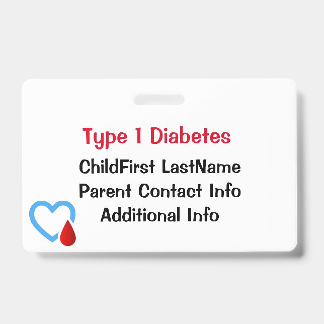 Ärztliche Notdiabetes-Bewusstsein Ausweis (Vorderseite)