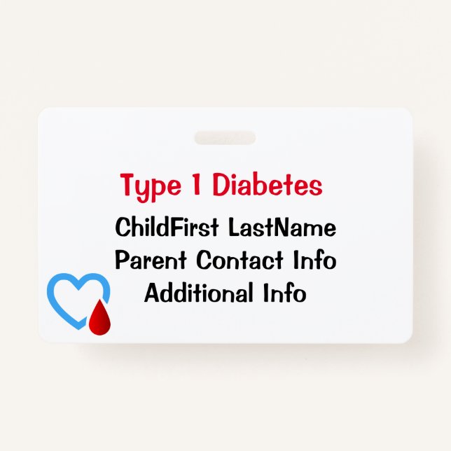 Ärztliche Notdiabetes-Bewusstsein Ausweis (Vorderseite)