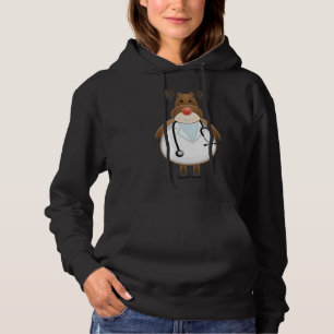 Ärztliche Rentierkrankung mit Stethoskop Hoodie