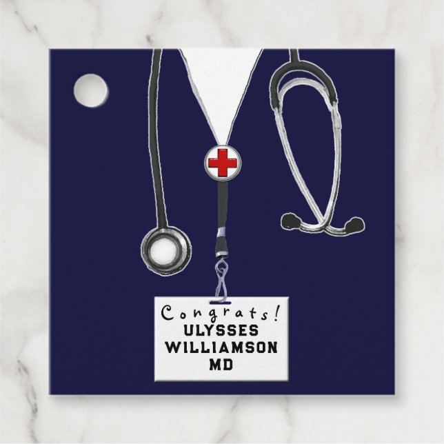 Ärztlicher Abschluss Geschenkanhänger (Vorderseite)