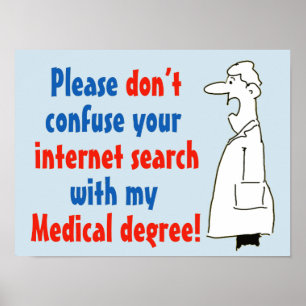 Ärztlicher Grad nicht Internetsuche Poster