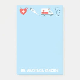 Ärztlicher Name des Krankenpflegers Post-it Klebezettel