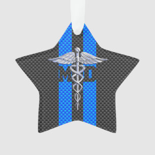 ArztMD Caduceus auf Kohlenstoff-Faser-Art Ornament
