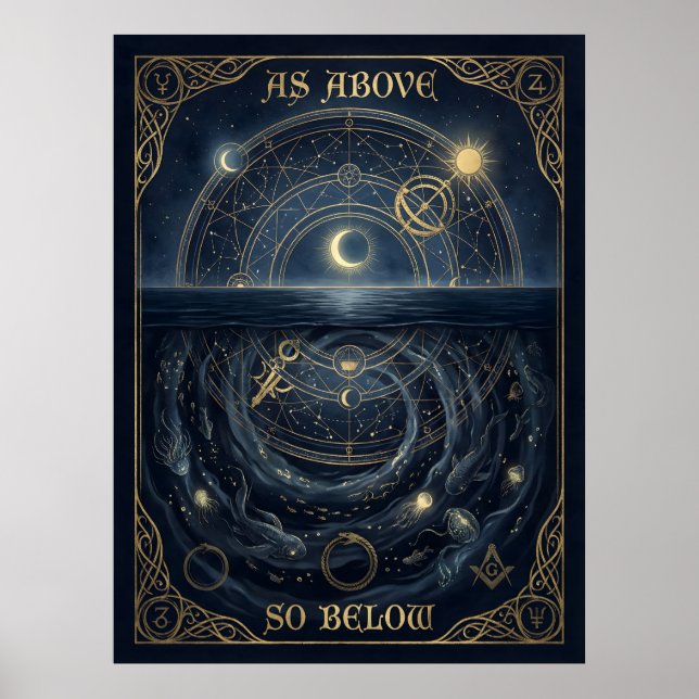  As Above So Below Hermetic Alchemy Celestial  Poster (Vorne)