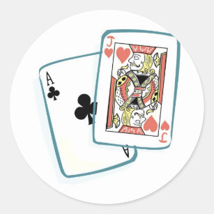 As and Jack Poker Cards Runder Aufkleber