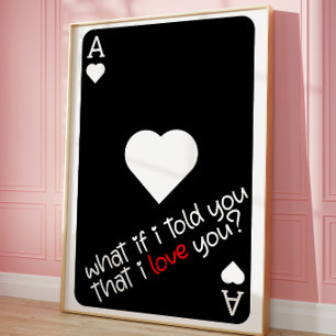 As de cœur Carte d'amour Affiche de jeu romantique