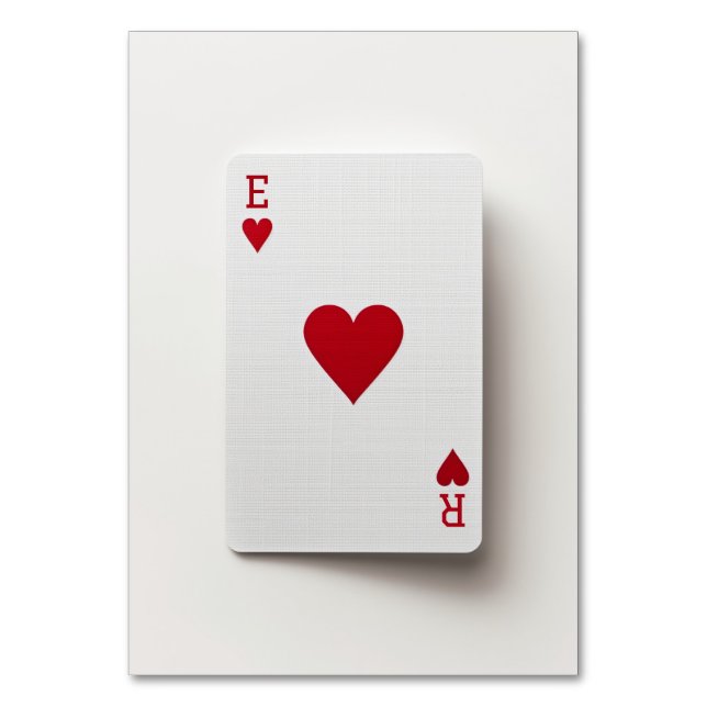 As de cœur carte - Table numéro d'initiales (Par défaut)