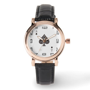 as de spade en cuir montre