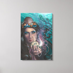 As der Schalen-Meerjungfrau-Leinwand-Kunst Leinwanddruck