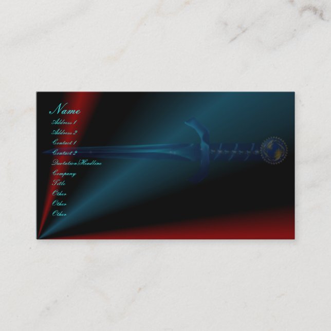 As des coeurs et du carte de visite de poignard (Devant)