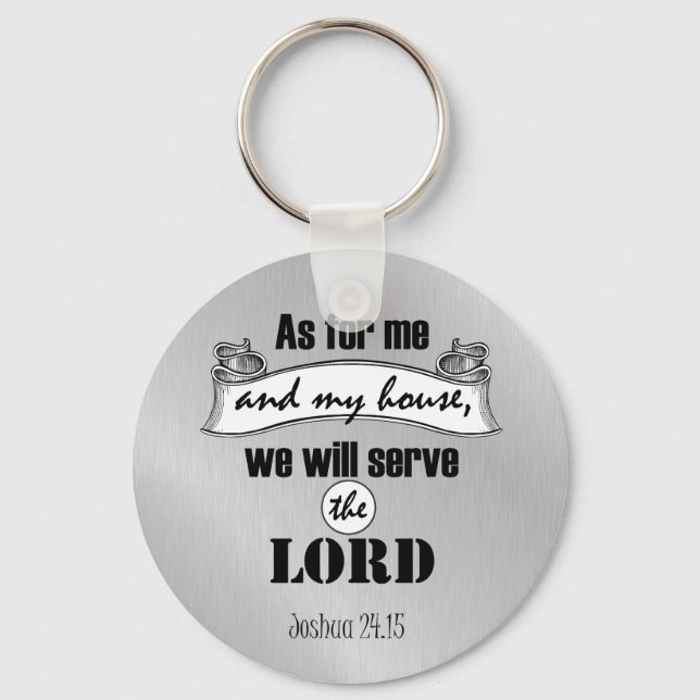 As for Me and My House Bible Verse Schlüsselanhänger (Vorderseite)