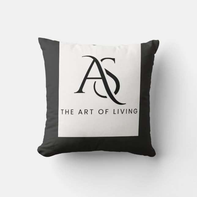 AS Monogramm: Kunst des Lebens Kissen (Vorderseite)