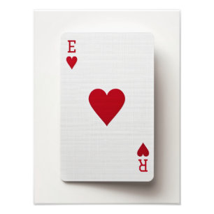As of Hearts Card - Initials Poster