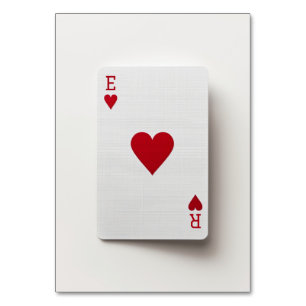 As of Hearts Card - Initials Table Card Tischnummer