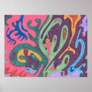 "As One" Abstrakt Art. 24x18 Poster