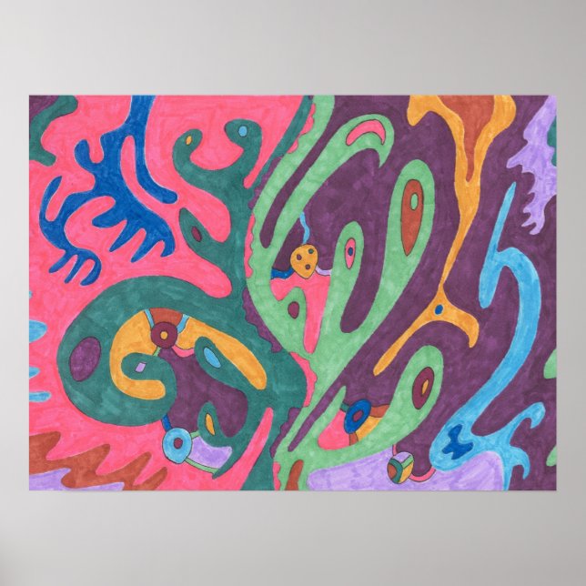 "As One" Abstrakt Art. 24x18 Poster (Vorne)