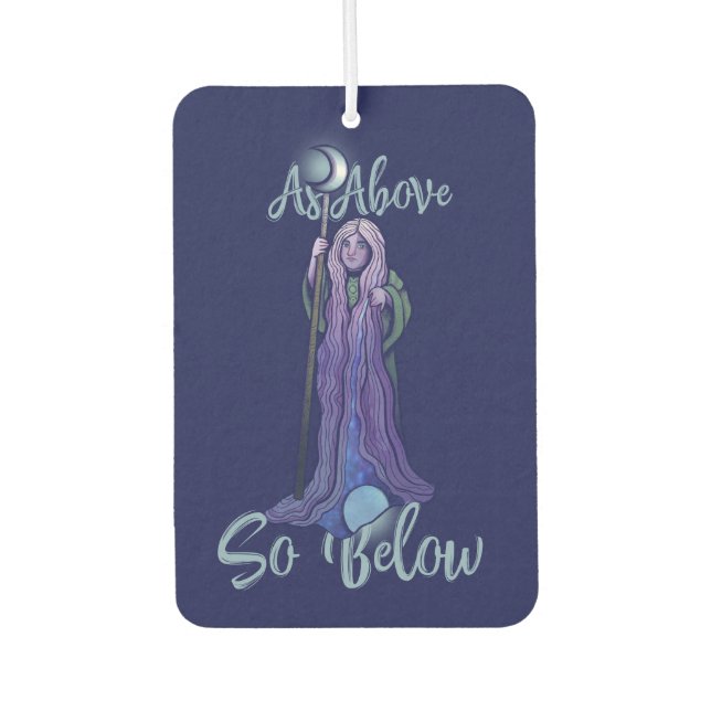 "As Oove so Under" Krone Moon Goddess Pagan Art Autolufterfrischer (Vorderseite)