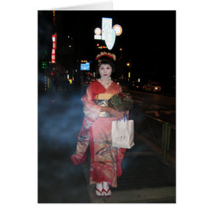 Asakusa Geisha Neo Tokyo Grußkarte