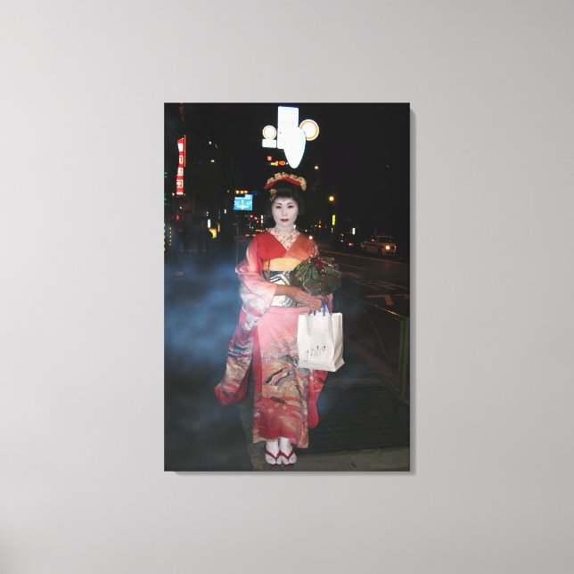 Asakusa Geisha Neo Tokyo Leinwanddruck (Vorderseite)