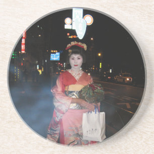 Asakusa Geisha Neo Tokyo Sandstein Untersetzer
