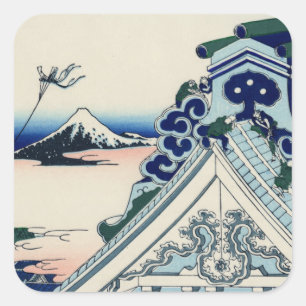 Asakusa Honganji Tempel in der östlichen Hauptstad Quadratischer Aufkleber
