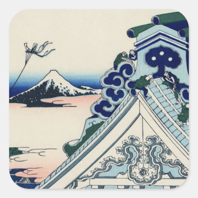 Asakusa Honganji Tempel in der östlichen Hauptstad Quadratischer Aufkleber (Vorderseite)