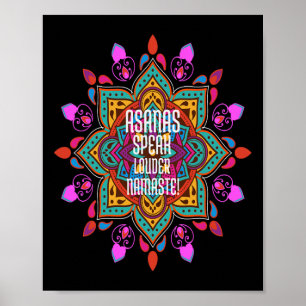 Asanas fließen stärker mit lebendigem Mandala Nama Poster
